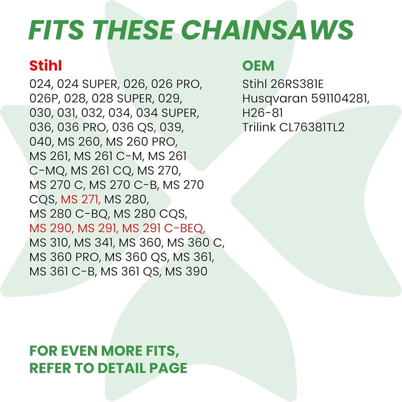 Byane Carbide Chainsaw Chain 20 Inch, .325" Pitch, .063" Gauge, 81 Drive Link, Gifts for Men, Father's Day Gifts for Dad, Fits STIHL MS 271, MS 290, MS 291, MS 291 C-BEQ, and More - Image 3